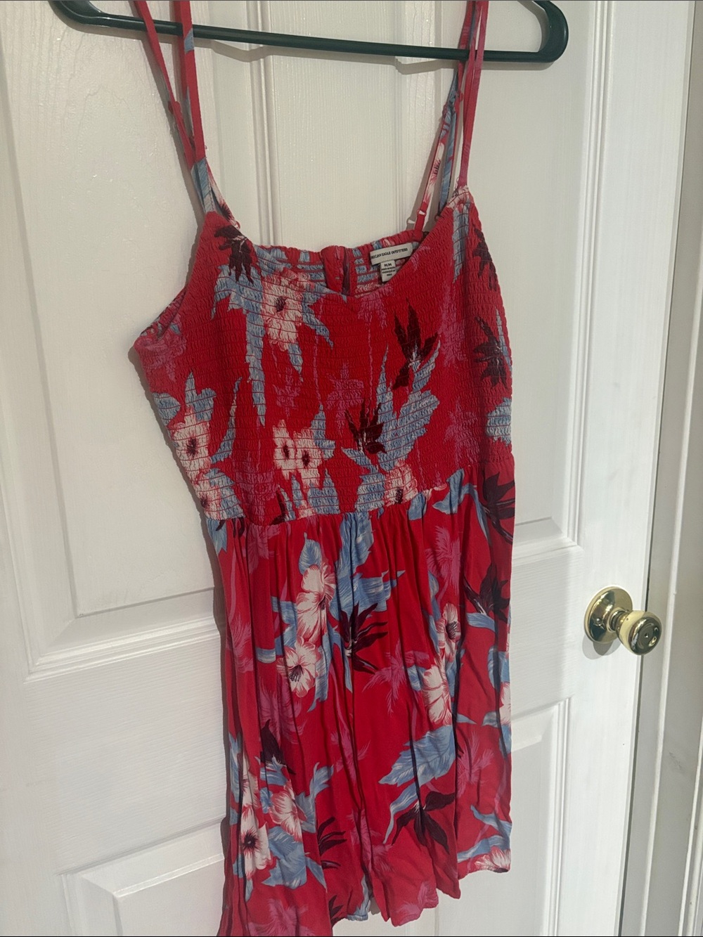 American Eagle Outfitters Red Floral Backless Sundress